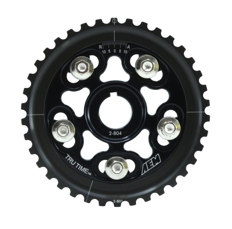 AEM Electronics Tru-Time Cam Gear Black 5-Bolt Honda D16Y7 & D16Y8 (view 2)