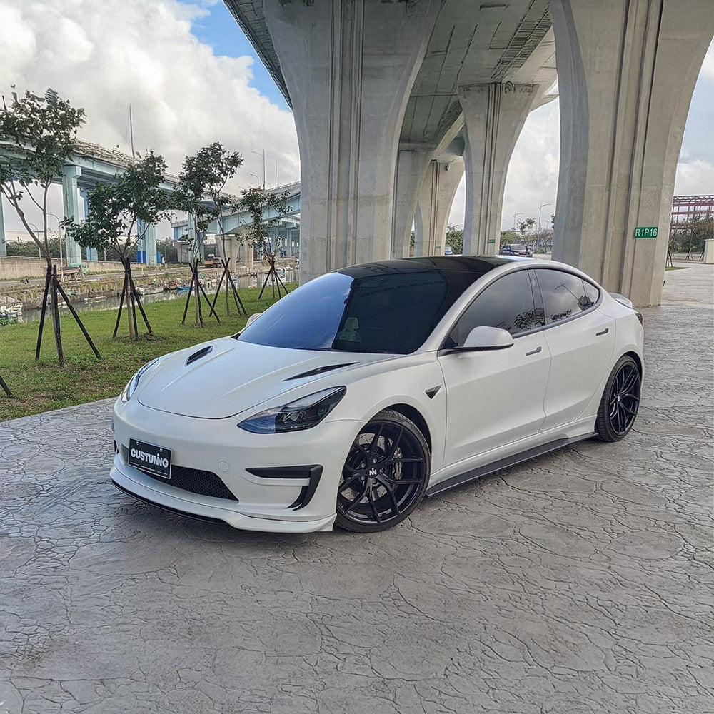 2017-2023 Tesla Model 3 (1st Gen) Sport Style PP/ABS Front Bumper Conversion Kit | CUSTuning