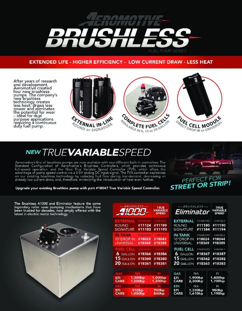 Aeromotive Brushless Eliminator-Series Fuel Pump, In-line