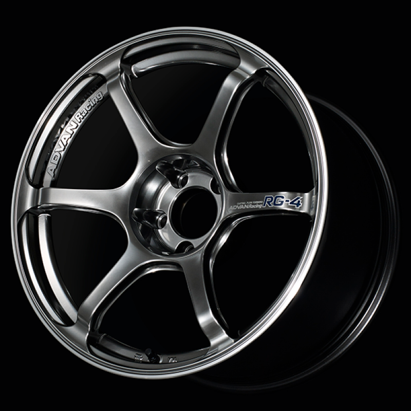 Advan RG-4 17x7.5 / +48 Offset / 5x114.3 / 73mm Bore / Racing Hyper Black and Ring YA47F48EHBR