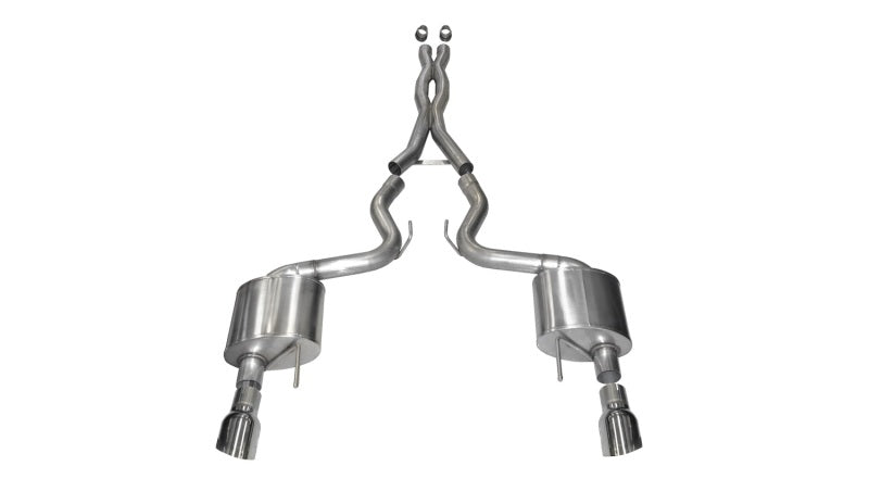 Corsa Performance 2015 Ford Mustang GT 5.0 3" Cat Back Exhaust, Polish Dual 4.5 (view 1)
