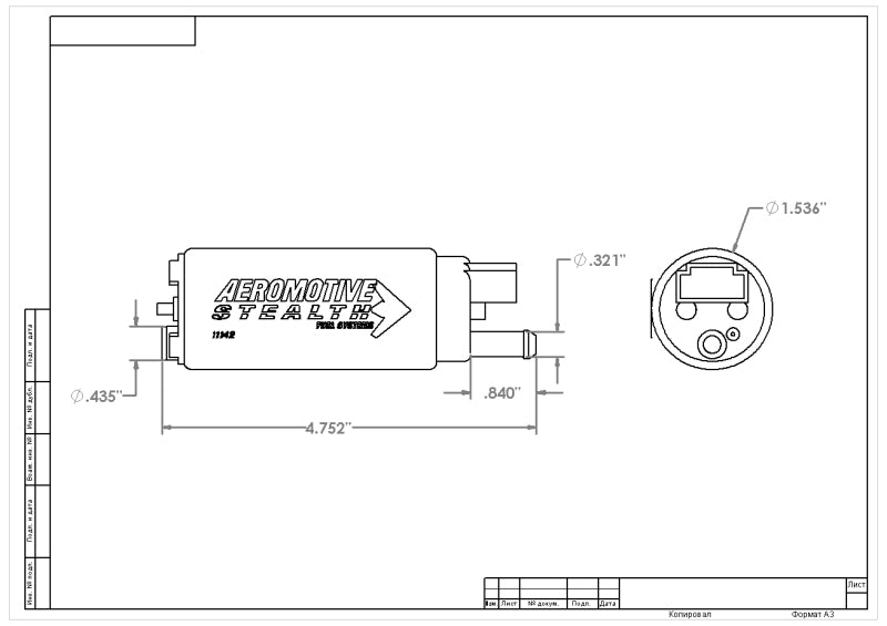 Aeromotive 340 Fuel Pump Offset Inlet (view 17)