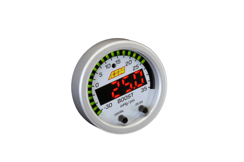 AEM Electronics X-Series Boost Pressure Gauge -30inHg-35psi / -1-2.5bar. Black Bezel & (view 10)