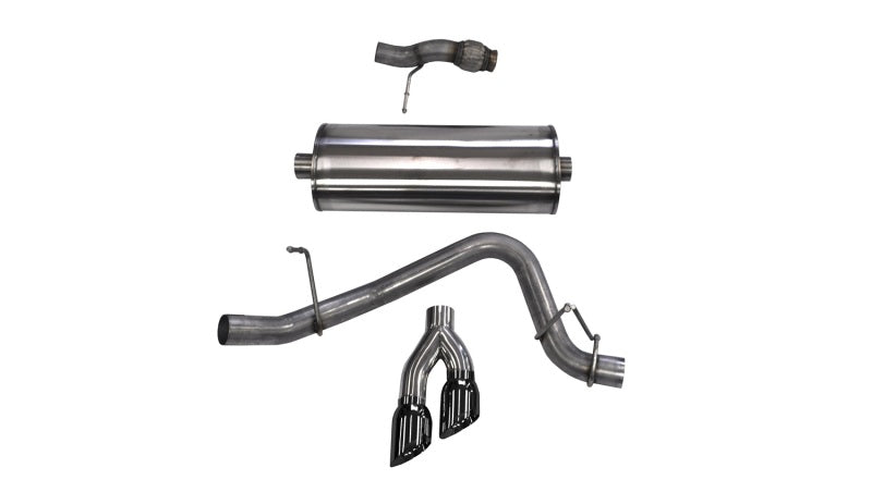 Corsa Performance Cat Back Exhaust, Sport, 3in, Single Side Twin Black 4in Tips, 2015 (view 1)