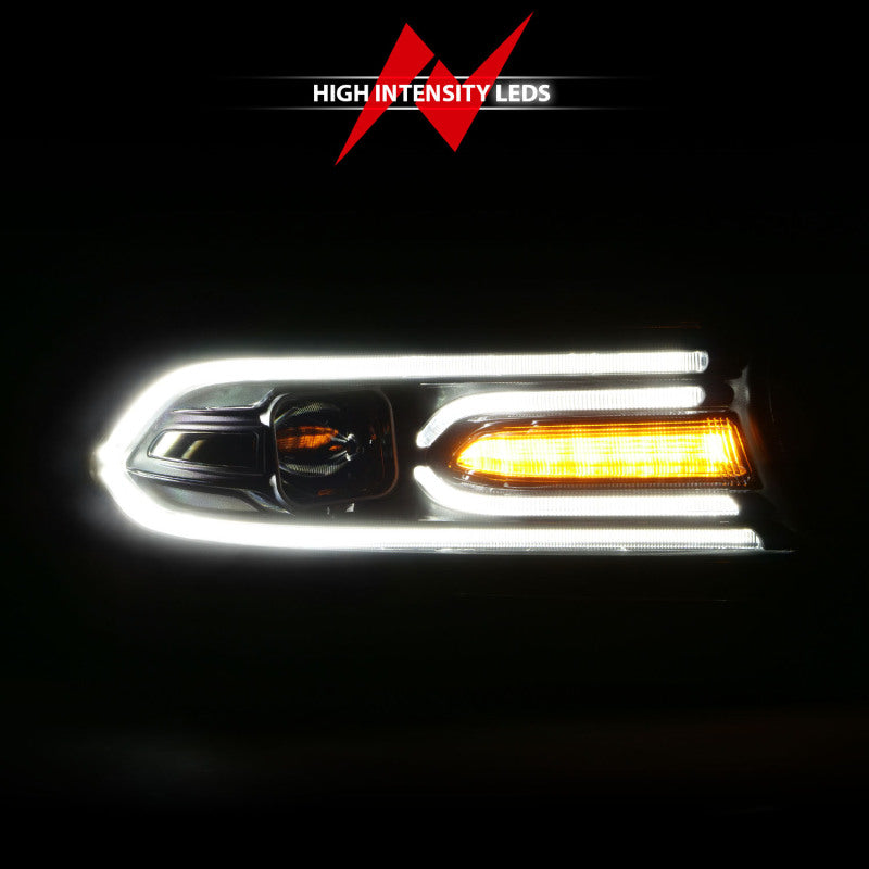 ANZO 2015-2018 Dodge Charger Projector Headlights Plank Style Black 121559