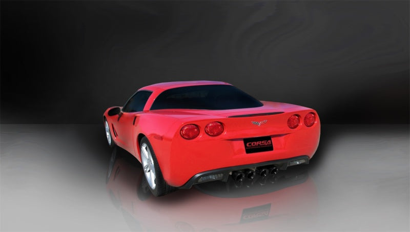Corsa Performance 05-08 Chevrolet Corvette C6 6.0L V8 Black Xtreme Axle-Back Exhaust