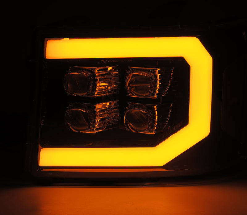 AlphaRex 07-13 GMC 1500HD NOVA LED Proj Headlights Plank Style Chrome w/Activ Light/Seq Signal/DRL 880608 *Discontinued
