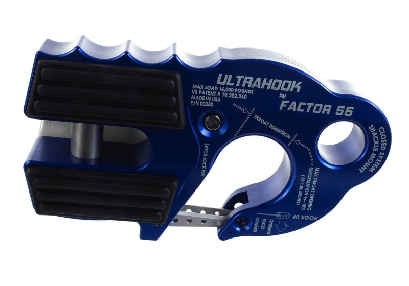 Ford Racing Factor 55 UltraHook w/Rope Guard - Blue M-1821-UHB