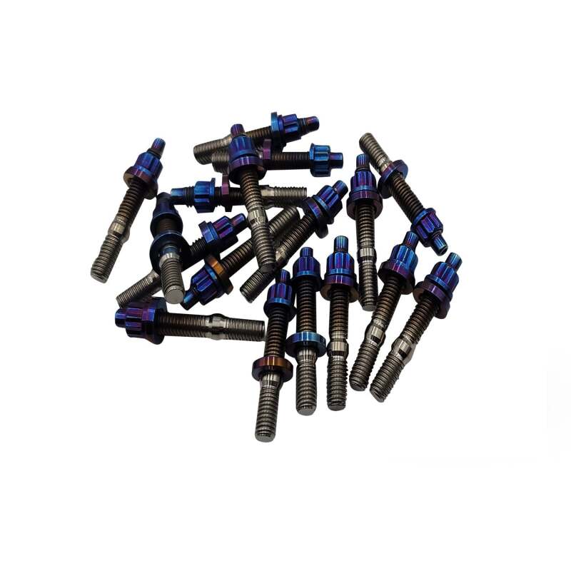 BLOX Racing Xtreme Titanium Intake/Exhaust Manifold Studs Burnt 65mm 7-Piece Kit BXFL-00309-7-TI-B