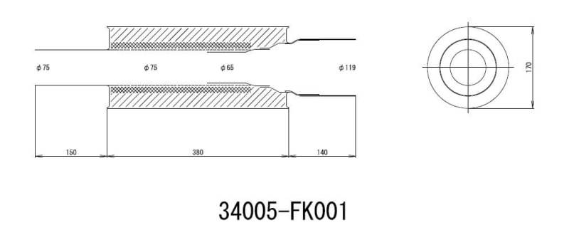 HKS Universal Stainless Hi Power 170mm Titanium Muffler (view 2)