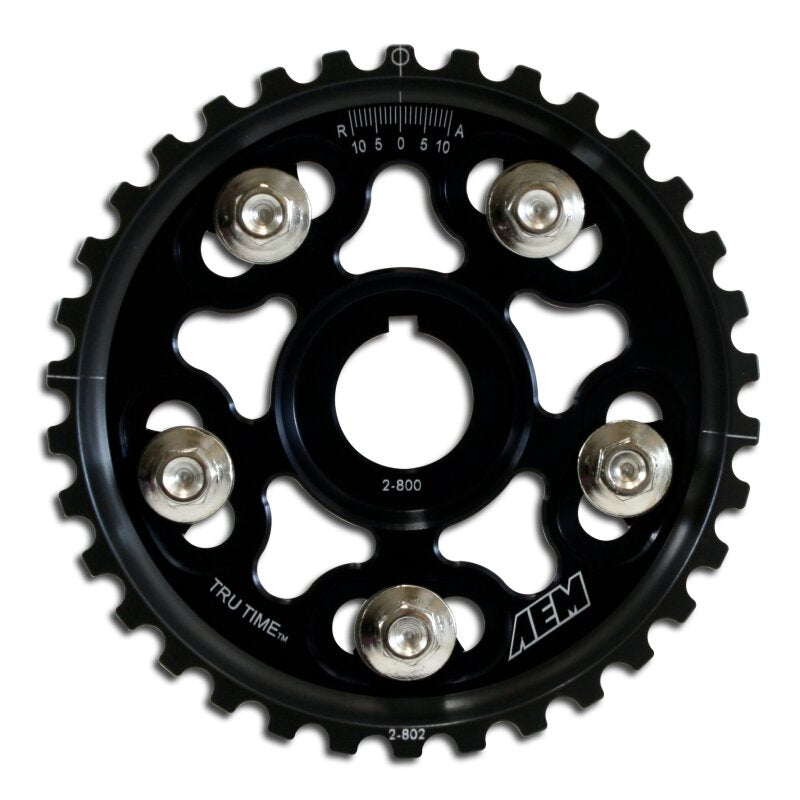 AEM Electronics Tru-Time Cam Gear Black 5-Bolt Honda B Series (view 2)