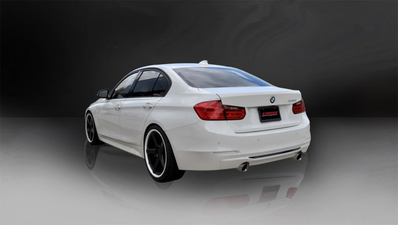 Corsa 12-14 BMW 335i Sedan RWD F30 3in Polished Touring Dual Rear Single 3.5in Tip Cat-Back Exhaust 14937