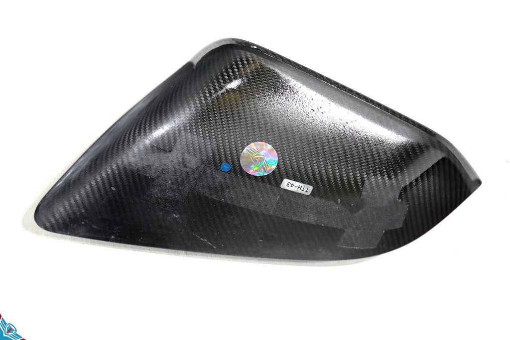 2016-2026 Tesla Model X OEM Design Dry Carbon Fiber Mirror Cover Overlays | FYBR Aerodynamics
