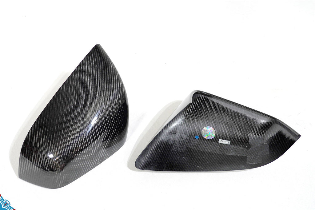 2016-2026 Tesla Model X OEM Design Dry Carbon Fiber Mirror Cover Overlays | FYBR Aerodynamics