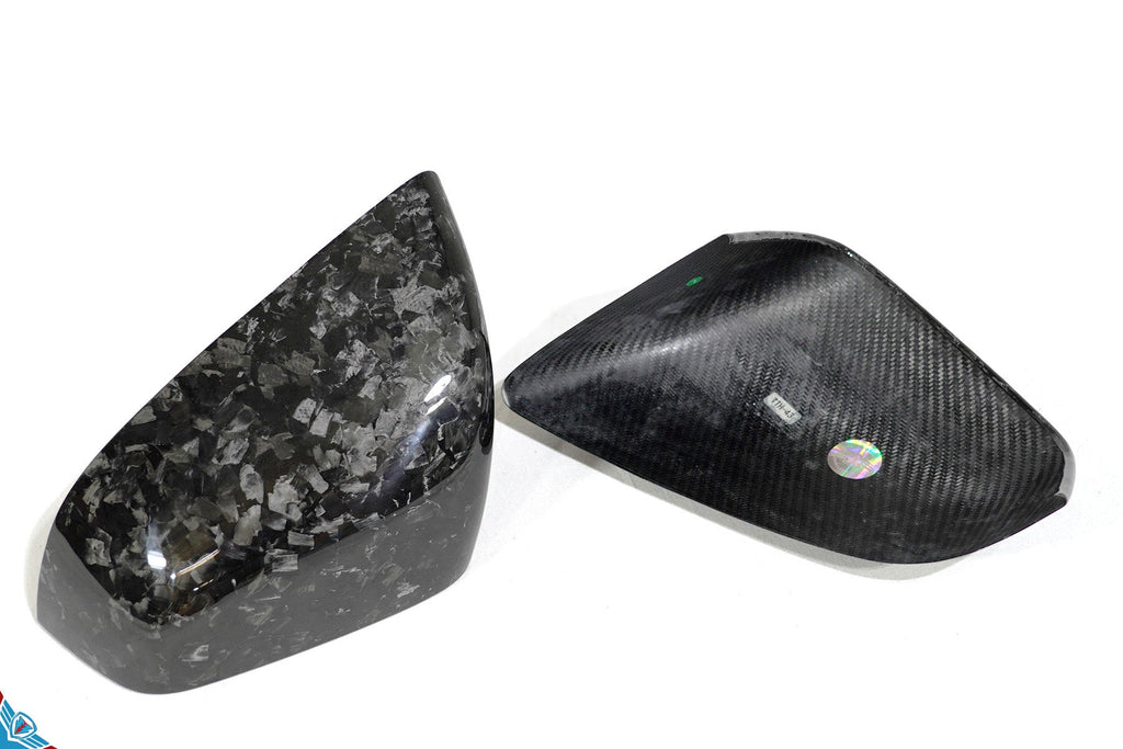 2016-2026 Tesla Model X OEM Design Dry Carbon Fiber Mirror Cover Overlays | FYBR Aerodynamics
