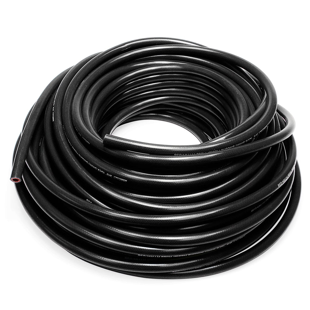 HPS High Temp 1/4"ID (6mm) Reinforced Silicone Heater Hose Black-25Ft Roll (view 3)