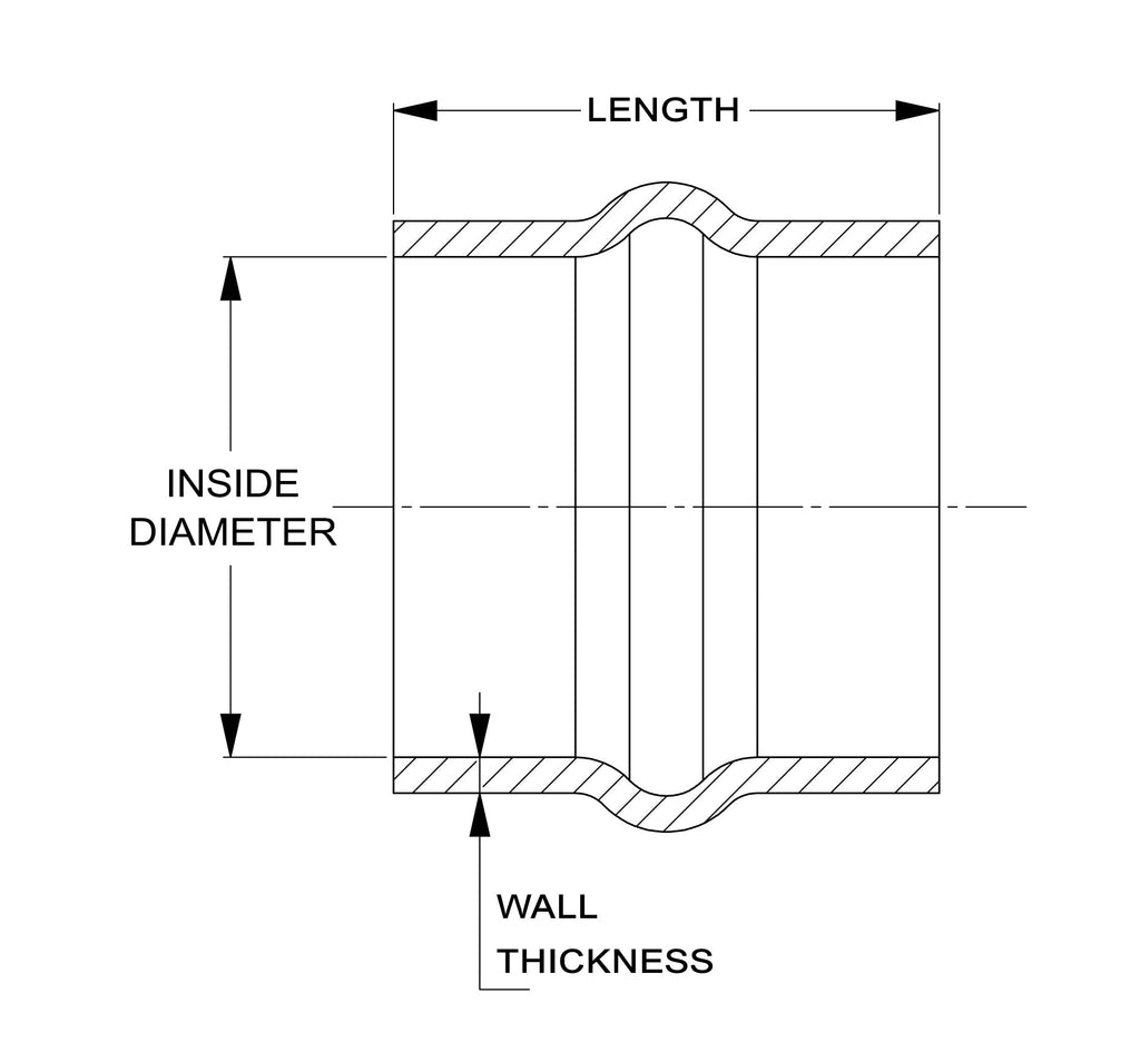 HPS Performance Products HPS 7-1/2" ID, 6" Length, Silicone Straight Hump Coupler Hose Hot Side, Ultra High Temp 6-ply Aramid Reinforced, Max. Temperature: 500F, 190mm ID