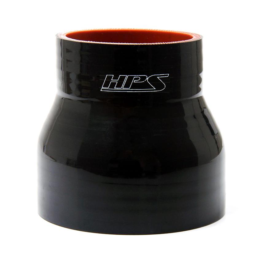 HPS 3/8" - 1/2" ID, 4" Length, Silicone Straight Reducer Coupler Hose, High Temp 4-ply Reinforced, 9.5mm - 13mm ID, Black (view 2)