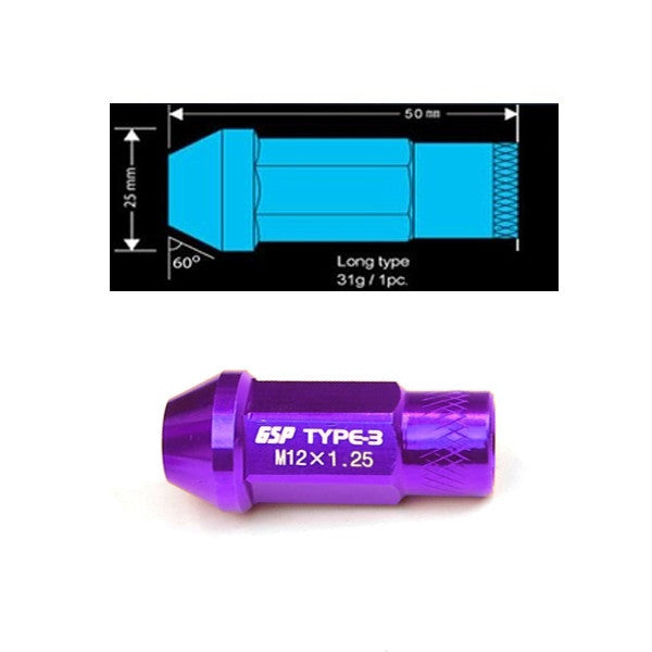 Godspeed Type 3 50mm Lug Nuts 20 pcs. Set M12x1.25 (view 22)