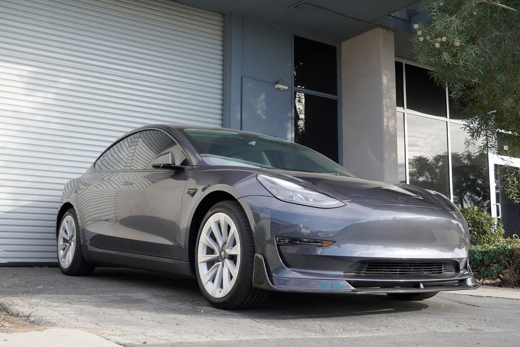 2017-2023 Tesla Model 3 (MK1) VSX Style Carbon Fiber Front Lip | FYBR Aerodynamics