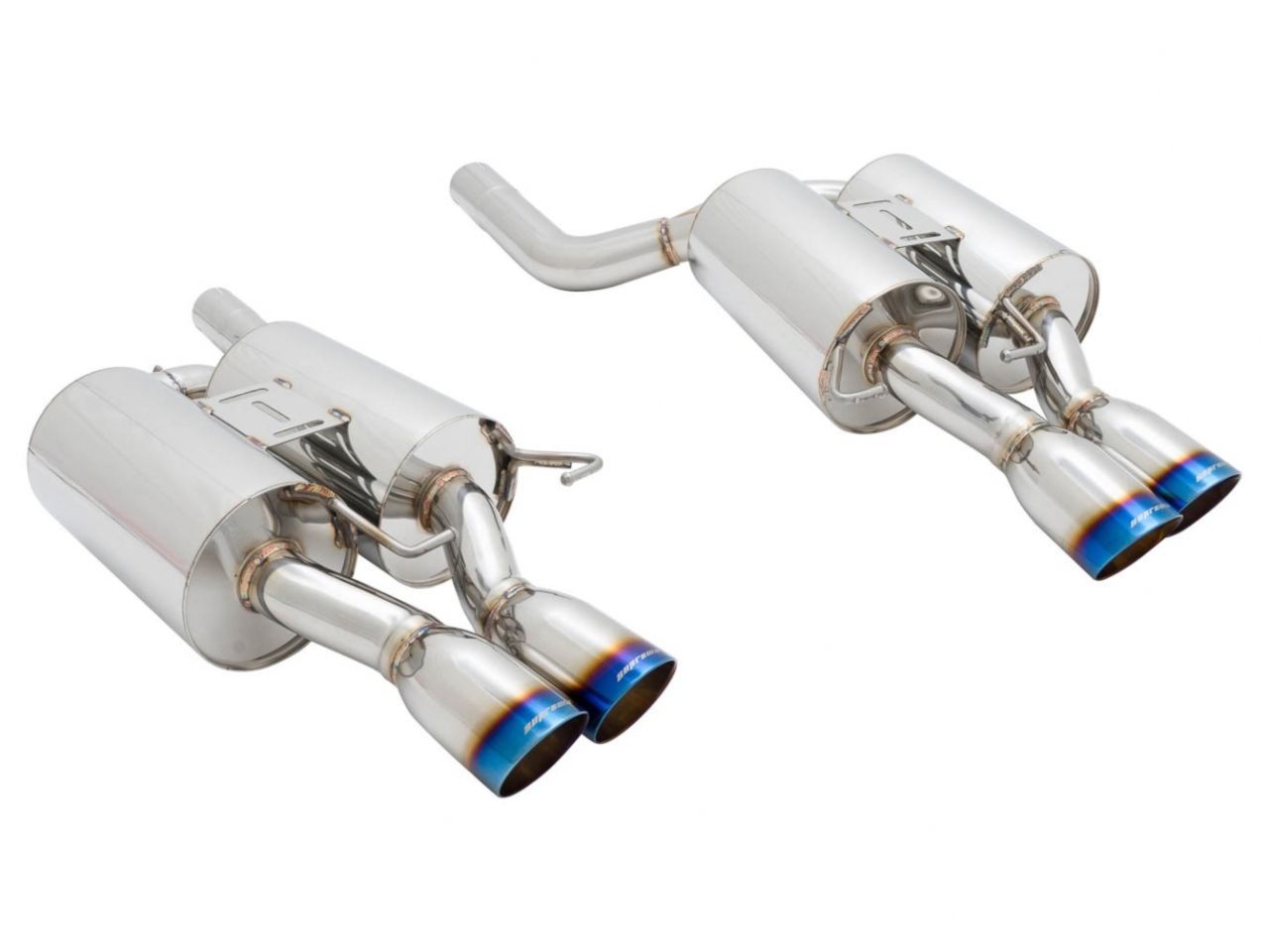 Megan Racing Axle Back Exhaust System for 2006-2010 BMW M5 Base - Burnt Rolled Tips (view 1)