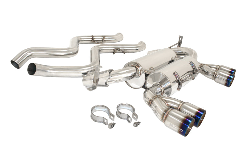Megan Racing Axle-Back Exhaust - 2.5" Piping, Quad 3" Stainless Black Chrome Tips for 2008-2011 BMW M3 Base (view 2)