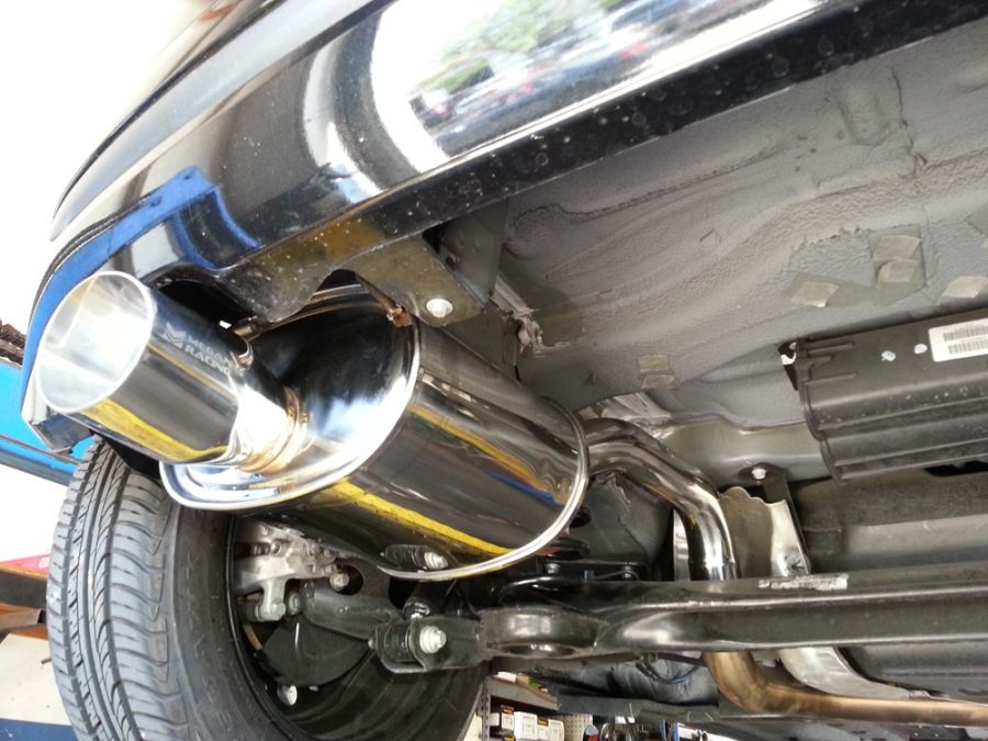 Megan Racing Cat-Back Exhaust for 2012+ Fiat 500 Stainless Steel 3.5x4.5 Roll Tip (view 4)