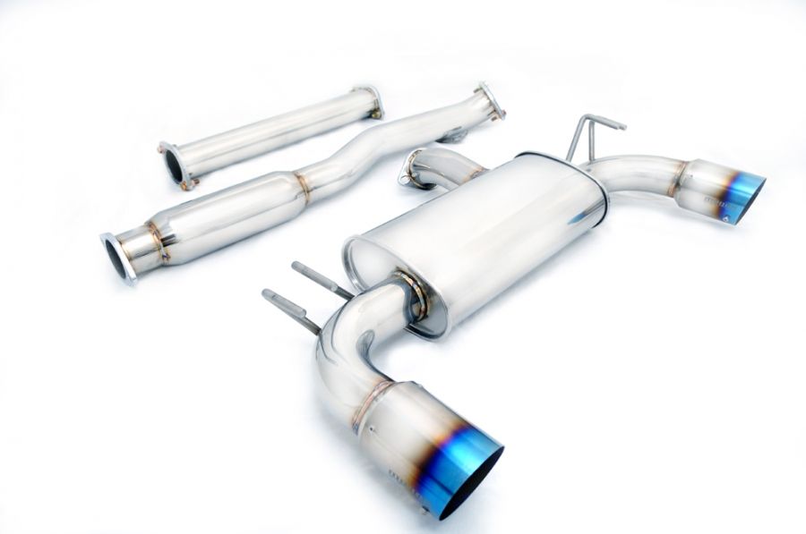 Megan Racing Cat-Back Exhaust System for 2008-2011 Mitsubishi Lancer Evo 10 3" Pipe Dual 4" Ti-Tip Silencer (view 3)