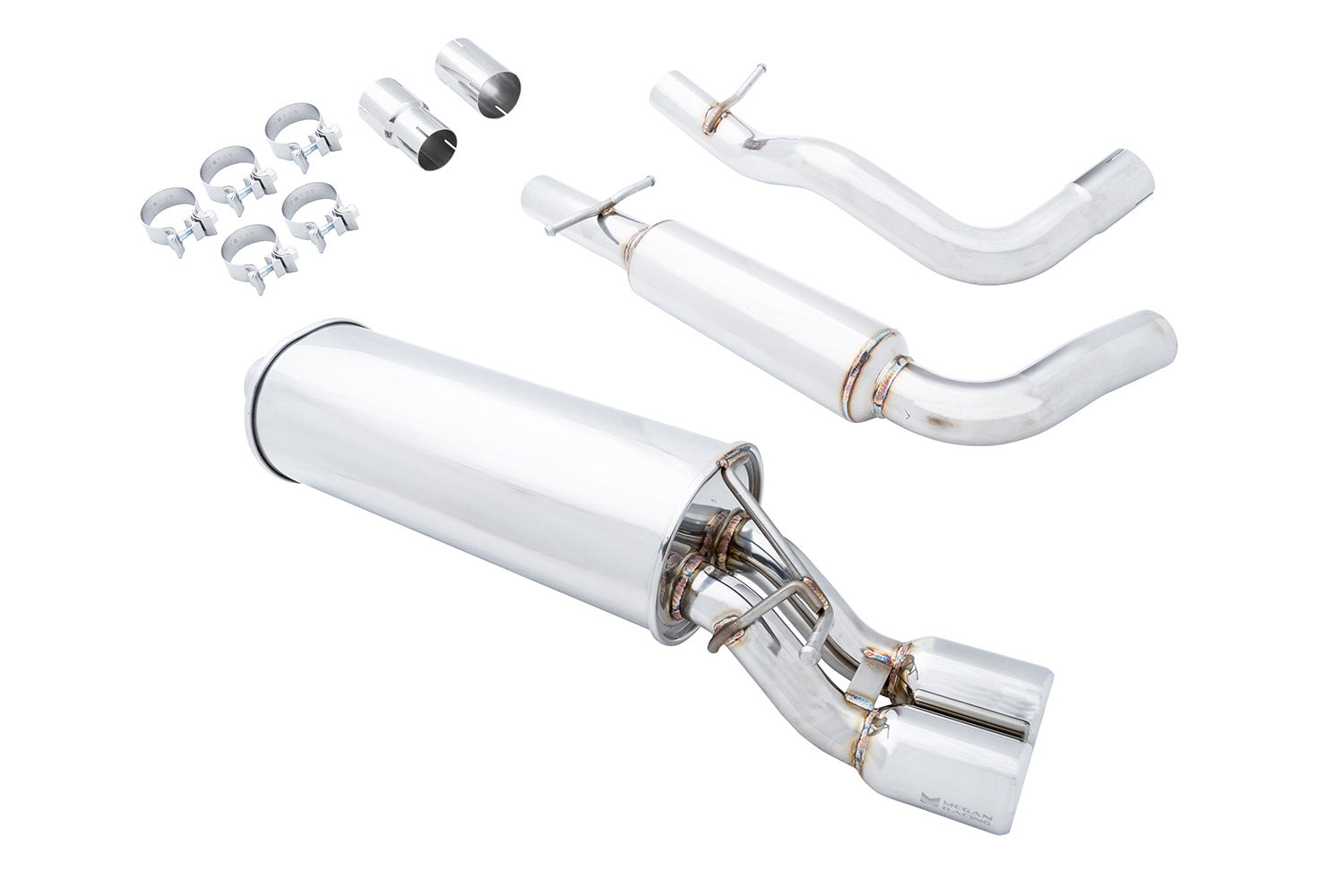 Megan Racing - Cat-Back Exhaust System for 1999-2002 VW Golf Beetle 1.8T 2.0 Turbo Dual 2.5" Tip (view 2)