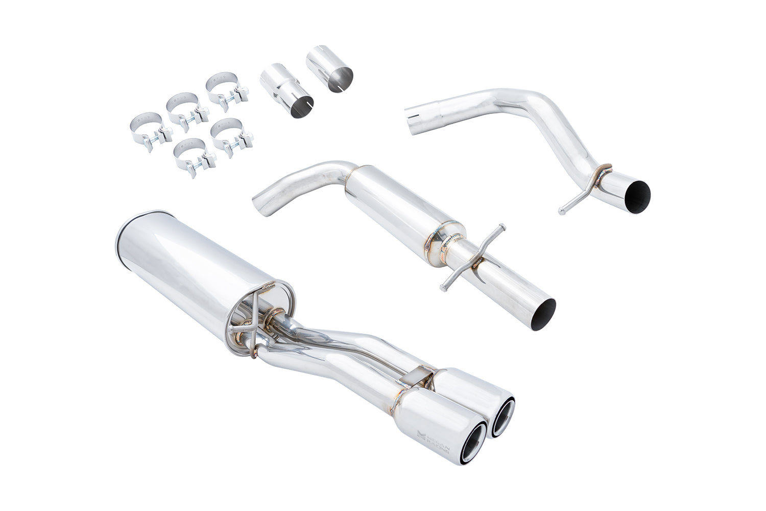Megan Racing Cat-Back Exhaust System Dual Tip for 2003-2005 Volkswagen Jetta - 2.5" Tubing, 2.38" ID, Dual 3" Tips MR-CBS-VWJ03 (view 2)