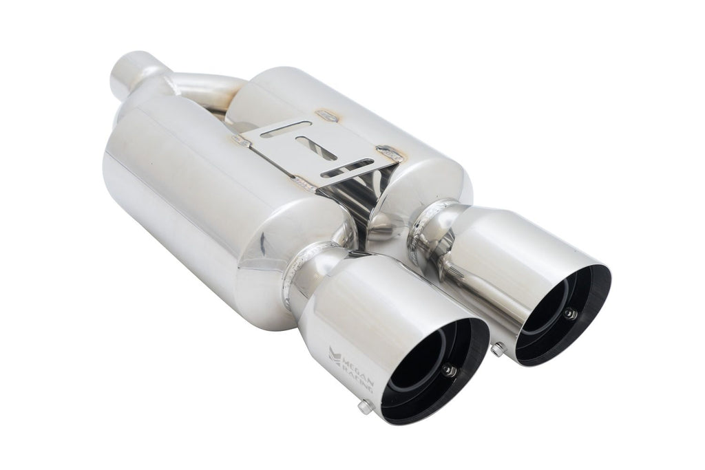 Megan Racing Dual 4" Exhaust Tips for Various Vehicles - 24" Length, 10" Body Width, 2.25" Inlet MR-MU-MRS (view 1)