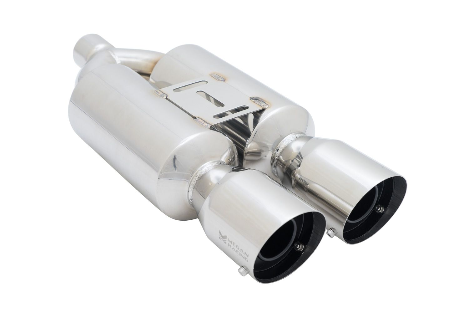 Megan Racing Dual 4" Exhaust Tips for Various Vehicles - 24" Length, 10" Body Width, 2.25" Inlet MR-MU-MRS (view 1)