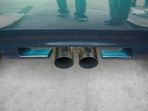 Megan Racing Dual 4" Exhaust Tips for Various Vehicles - 24" Length, 10" Body Width, 2.25" Inlet MR-MU-MRS (view 3)