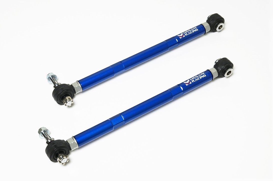 Megan Racing Rear Toe Arms for Honda Prelude 1992-2001 Lightweight Steel Alloy Adjustable Rubber Bushings Eliminates Premature Tire Wear...