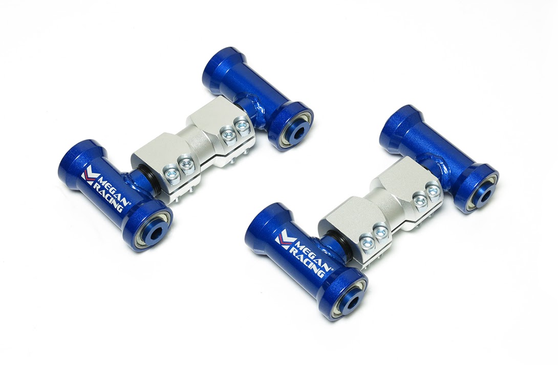 Megan Racing Front Adjustable Upper Control Arms 2 Piece Set for 1990-1996 Nissan 300ZX R32 GTR Blue MRS-NS-0220 (view 2)