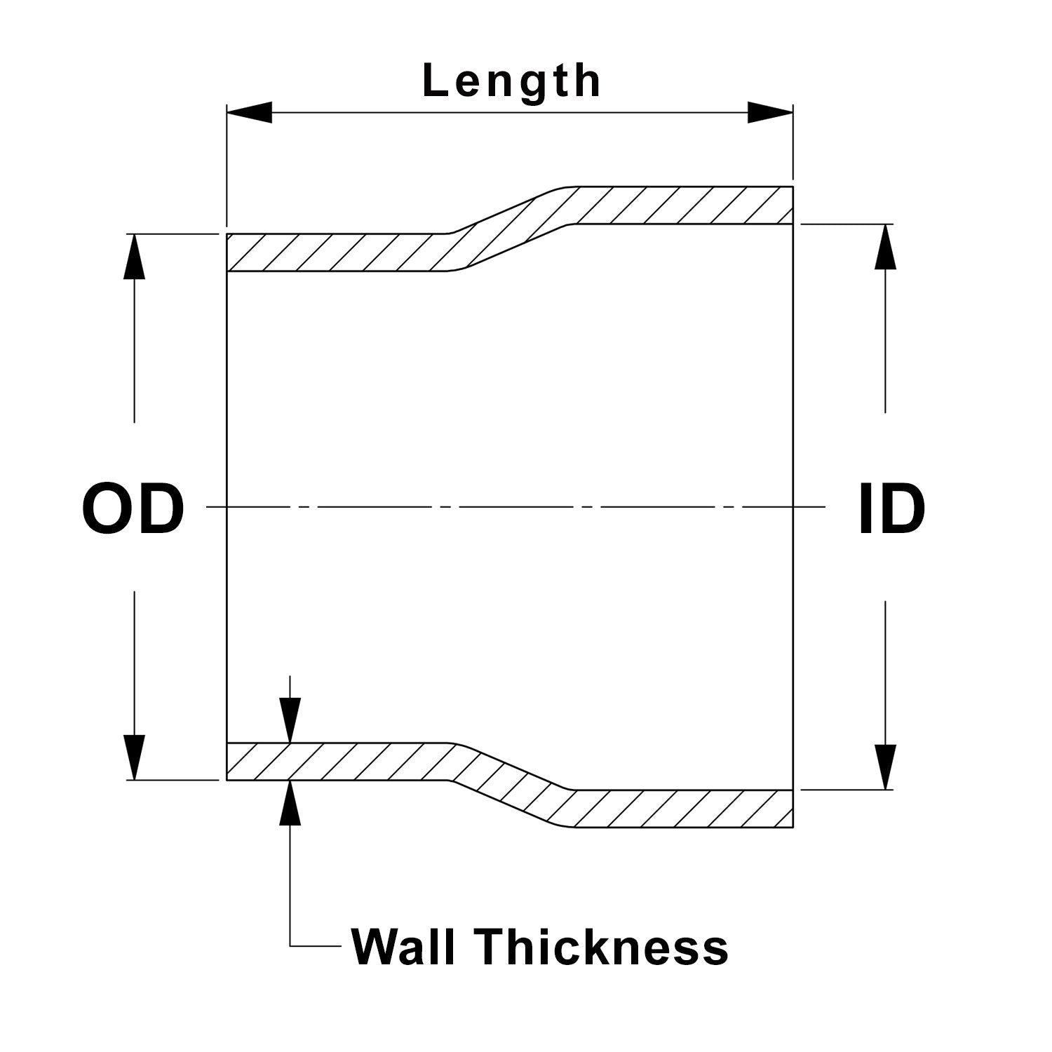 HPS Performance Products HPS 1-3/4" OD to 1-3/4" ID, 6061 Aluminum Slip Fit Transition Reducer Tube Joiner, 4" Long