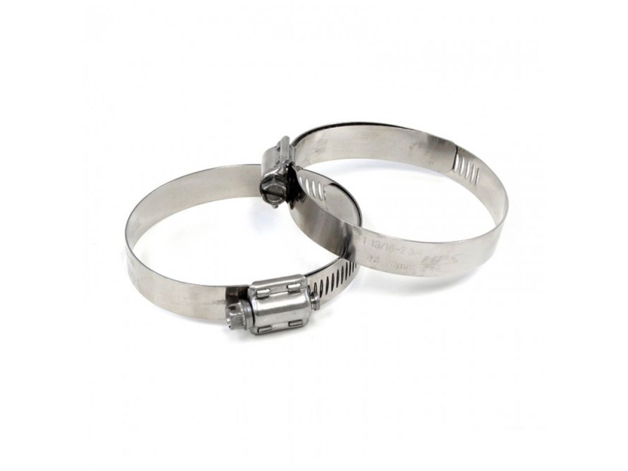 HPS Performance Products HPS Stainless Steel Worm Gear Liner Hose Clamp SAE 48 2pc Pack 2-9/16" - 3-1/2" (65mm-89mm) (view 1)