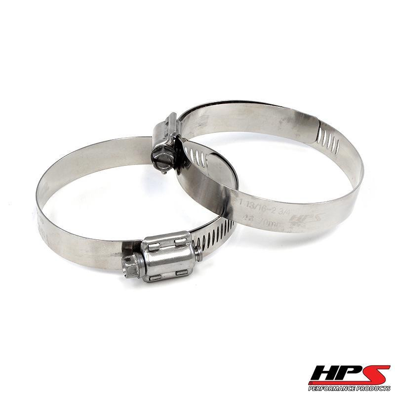 HPS Performance Products HPS Stainless Steel Worm Gear Liner Hose Clamp SAE 56 2pc Pack 3-1/16" - 4" (78mm-102mm) (view 2)
