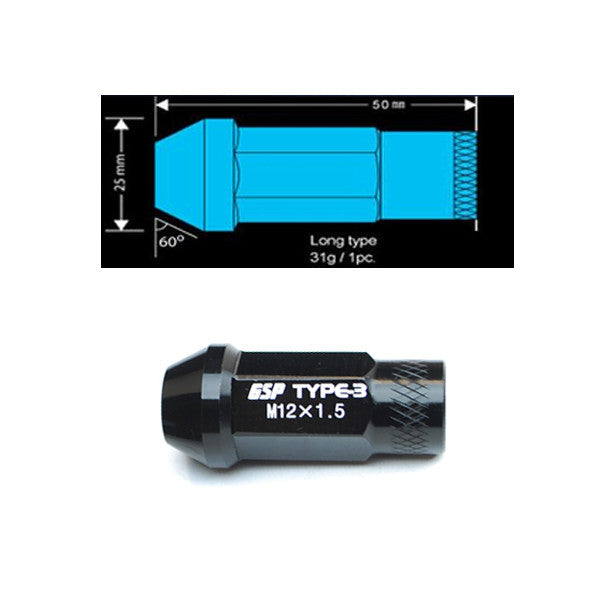 Godspeed Type 3 50mm Lug Nuts 20 pcs. Set M12x1.25 (view 13)