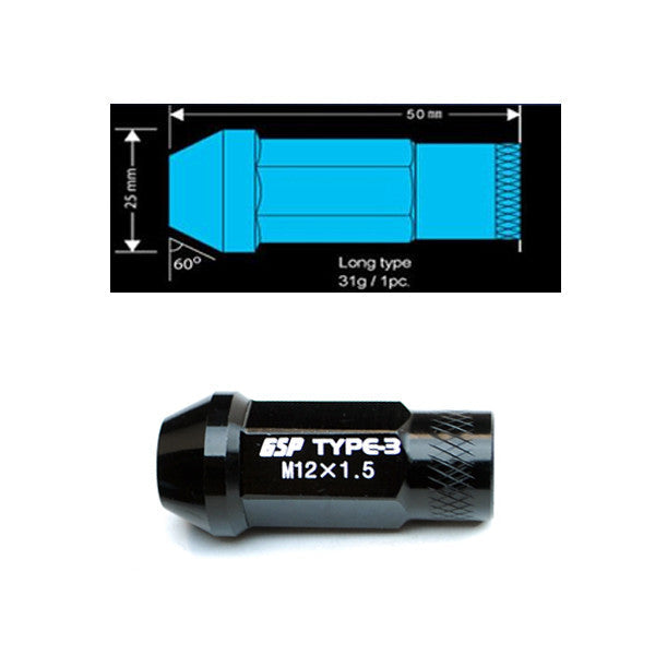 Godspeed Type 3 50mm Lug Nuts 20 pcs. Set M12x1.5 (view 4)