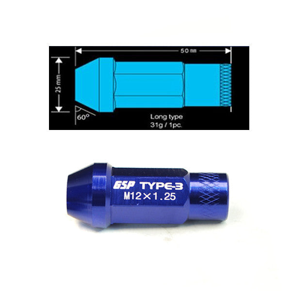 Godspeed Type 3 50mm Lug Nuts 20 pcs. Set M12x1.25 (view 10)