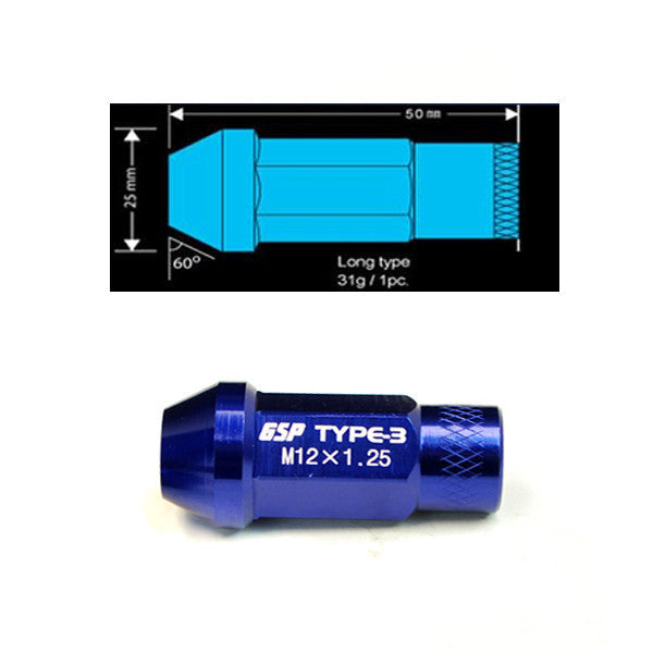 Godspeed Type 3 50mm Lug Nuts 20 pcs. Set M12x1.5 (view 7)