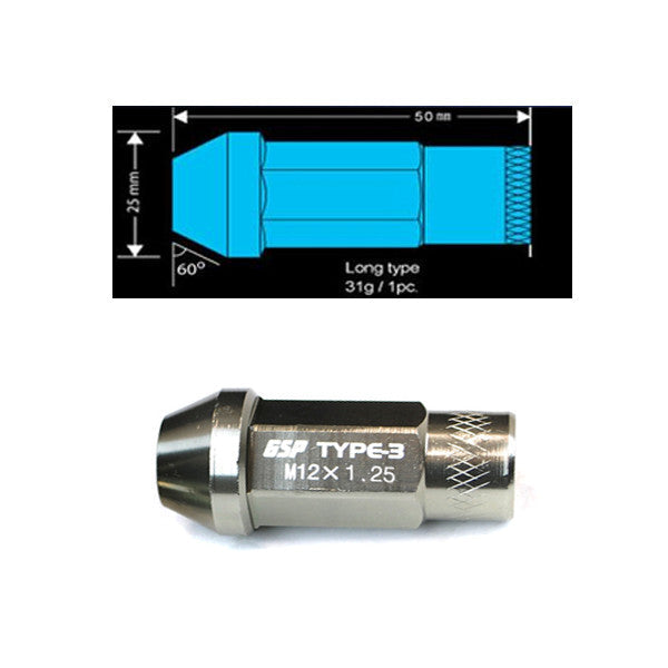 Godspeed Type 3 50mm Lug Nuts 20 pcs. Set M12x1.25 (view 19)