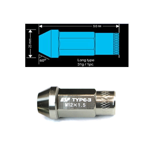 Godspeed Type 3 50mm Lug Nuts 20 pcs. Set M12x1.5 (view 13)