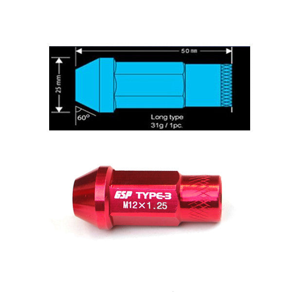 Godspeed Type 3 50mm Lug Nuts 20 pcs. Set M12x1.25 (view 7)