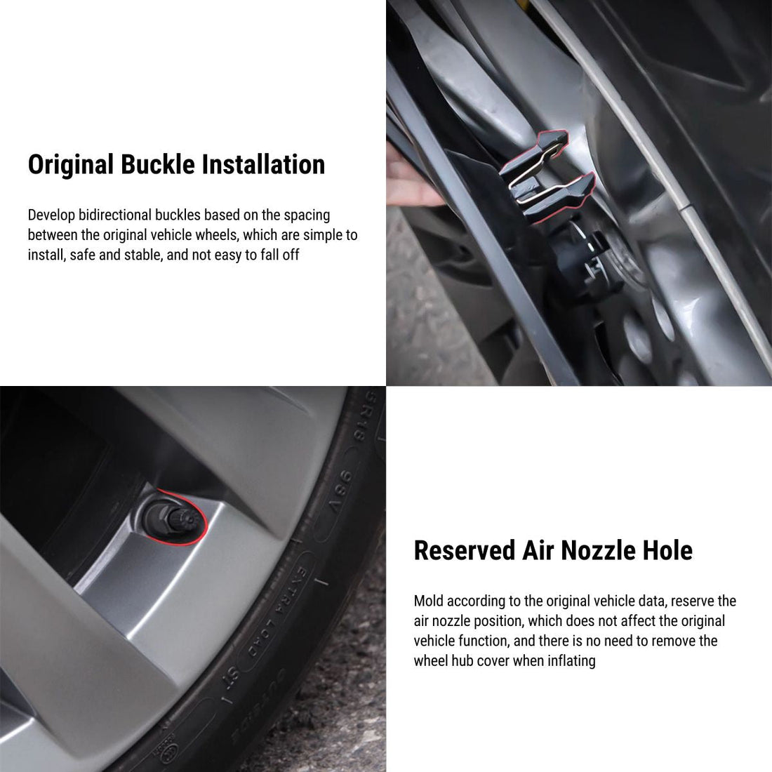 TESERY 18″ Wheel Caps S Plaid Style for Tesla Model 3 (4PCS) (view 9)
