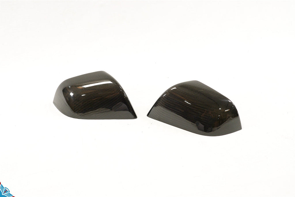 2017-2024 Tesla Model 3 & Model Y (MK1) OEM Style Dry Carbon Fiber Mirror Cover Overlays | FYBR Aerodynamics