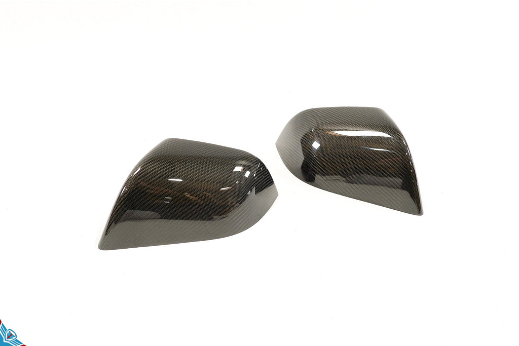 2017-2024 Tesla Model 3 & Model Y (MK1) OEM Style Dry Carbon Fiber Mirror Cover Overlays | FYBR Aerodynamics
