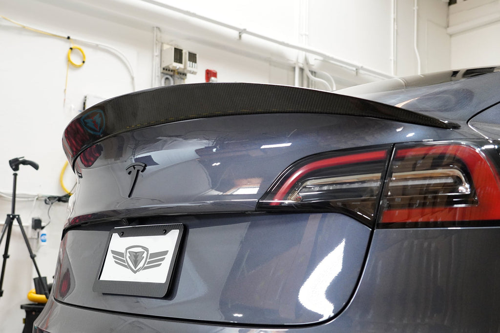 2017-2026 Tesla Model 3 (MK1 / Highland) MX High Kick Carbon Fiber Trunk Spoiler | FYBR Aerodynamics